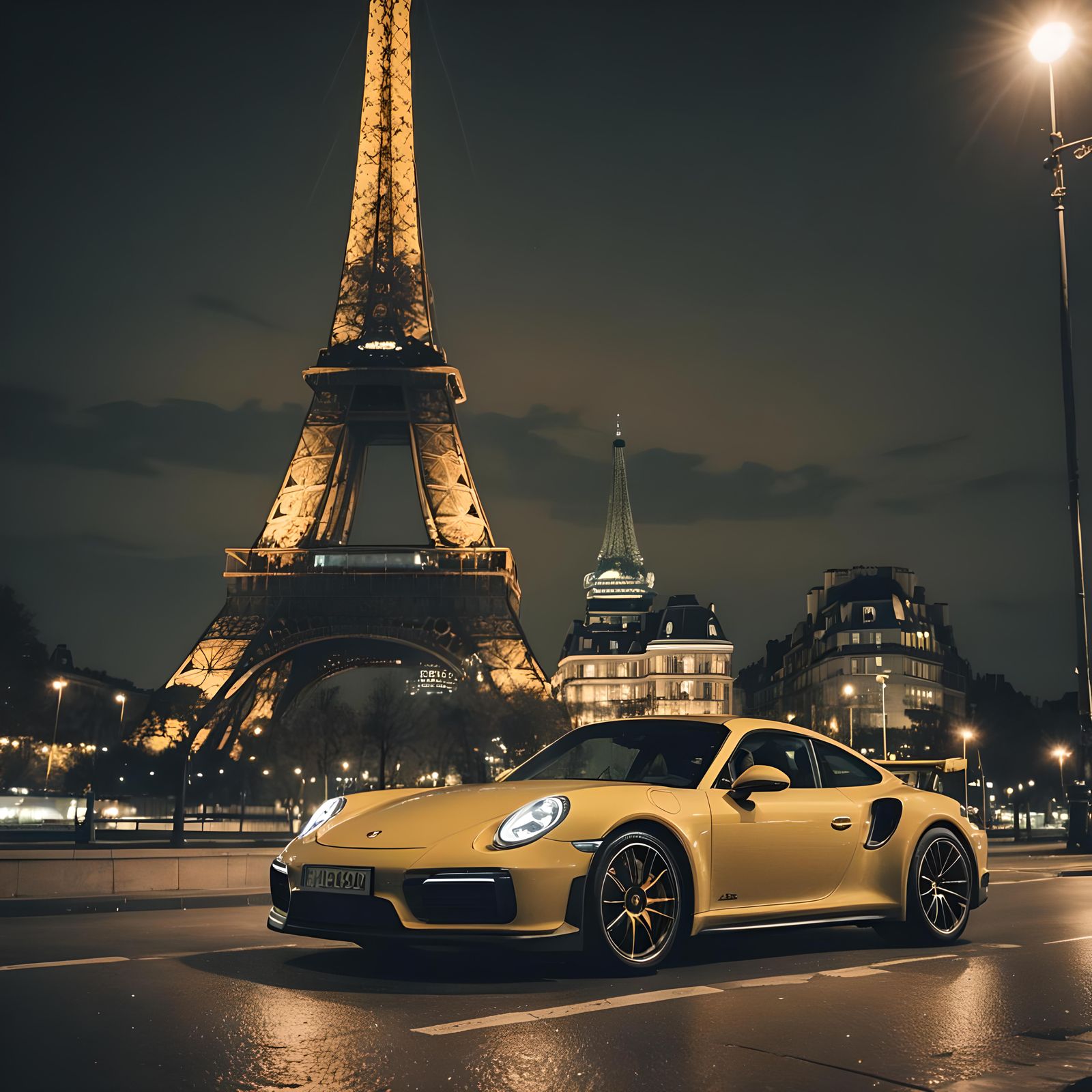 Porsche 911 Turbo at the Eiffel Tower