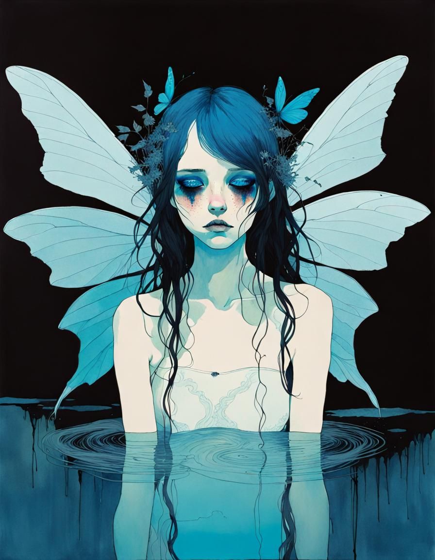 Dark Fairy by Blue River: Fantasy Illustration