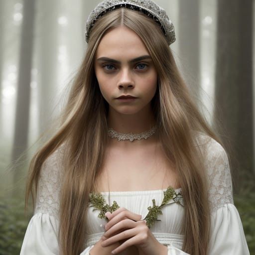 Ethereal Victorian Style Portrait with Cara Delevingne in Go...