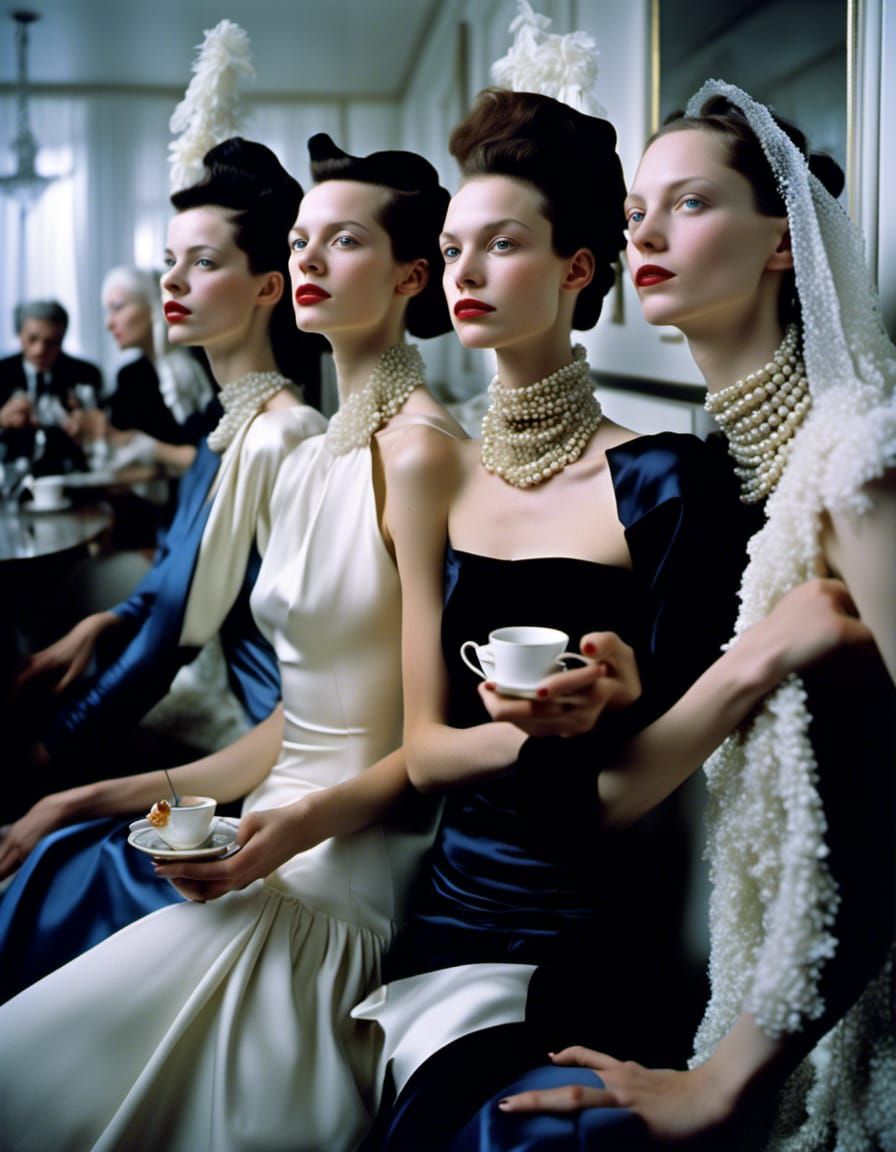 All in a row - Models at a Presser... Morning Coffee