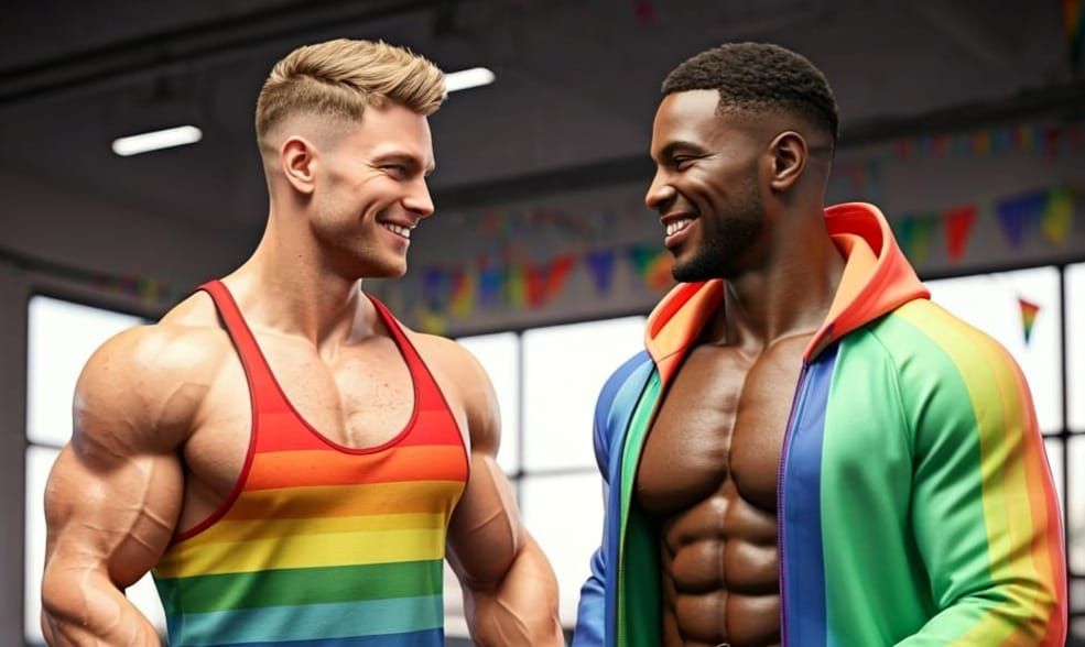 Gay Bodybuilders Celebrate Pride in Rainbow Gym
