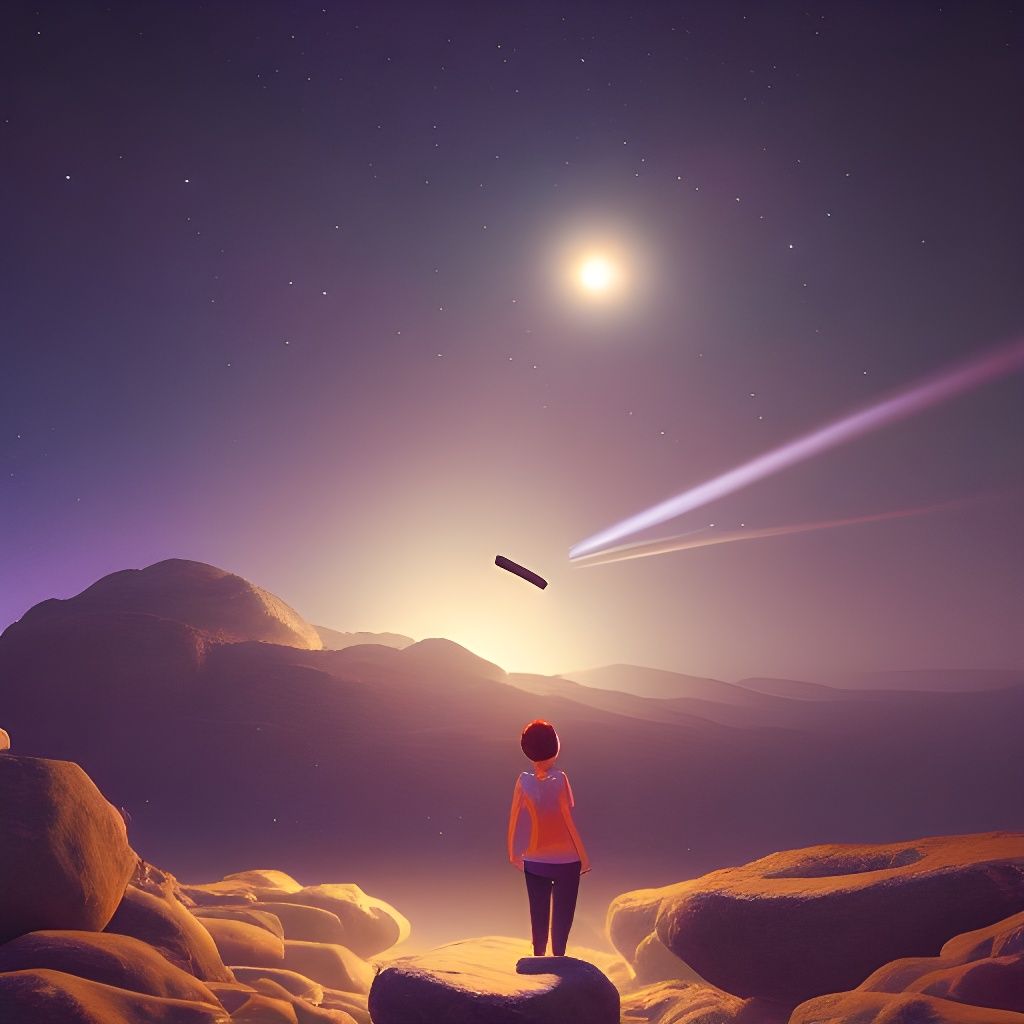 Shooting Stars in Indigo Sky: Photorealistic Digital Art