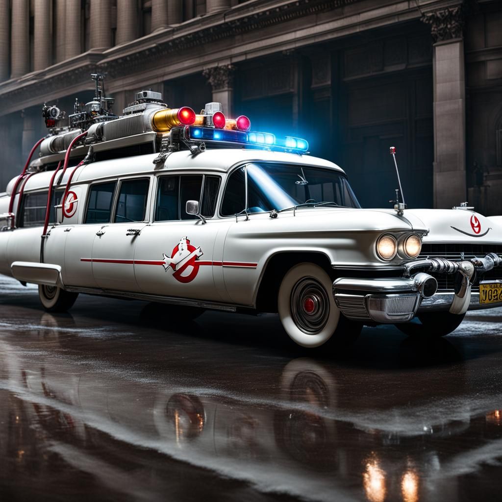 Ecto-One from Ghostbusters: Hyperrealistic Detailed Photogra...
