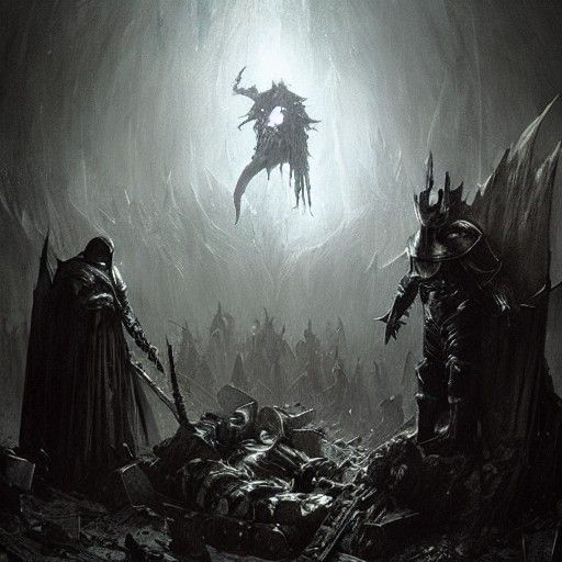 Laughing Dark Souls Knight in Horror Style