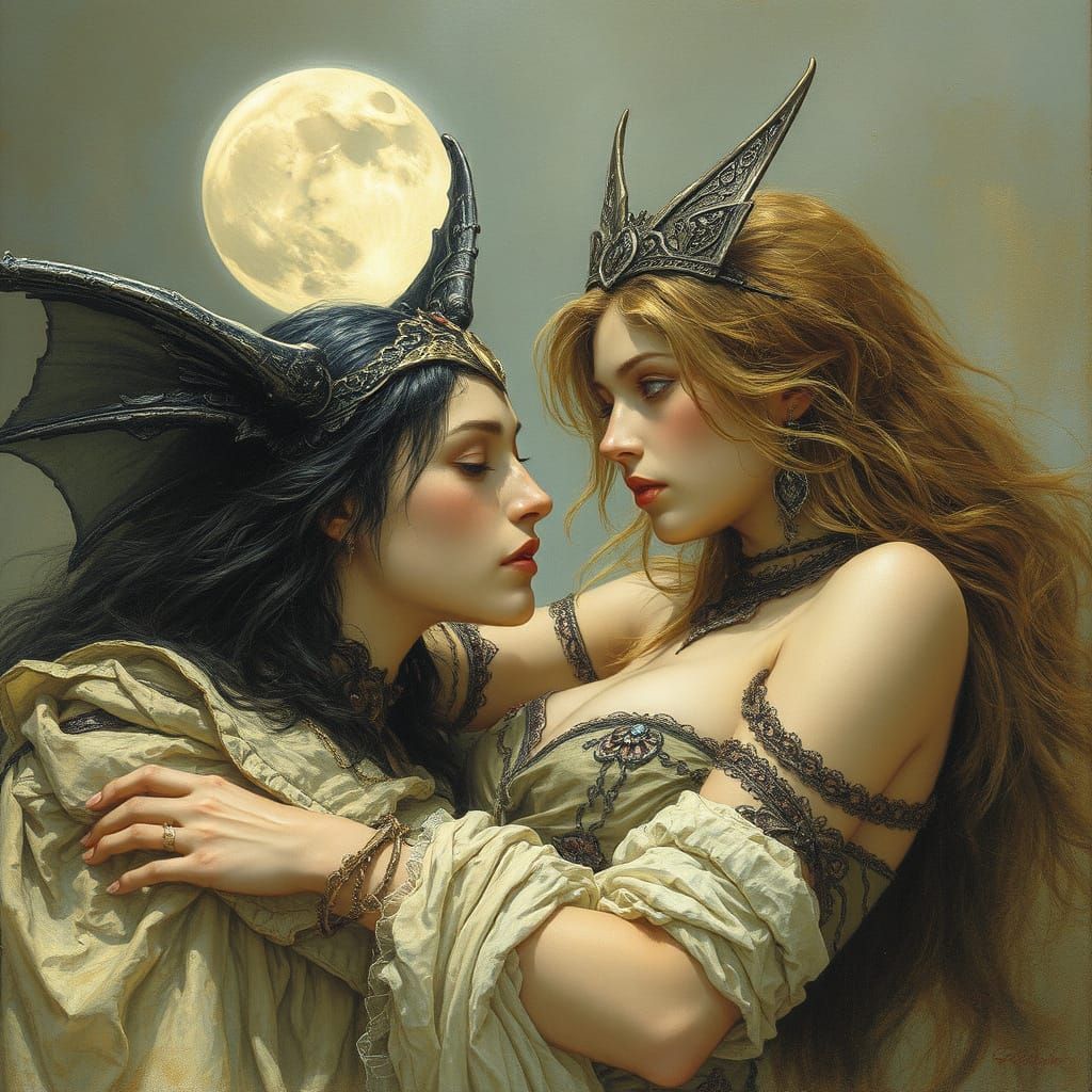 Gothic Fantasy Portrait in Illustrative Style