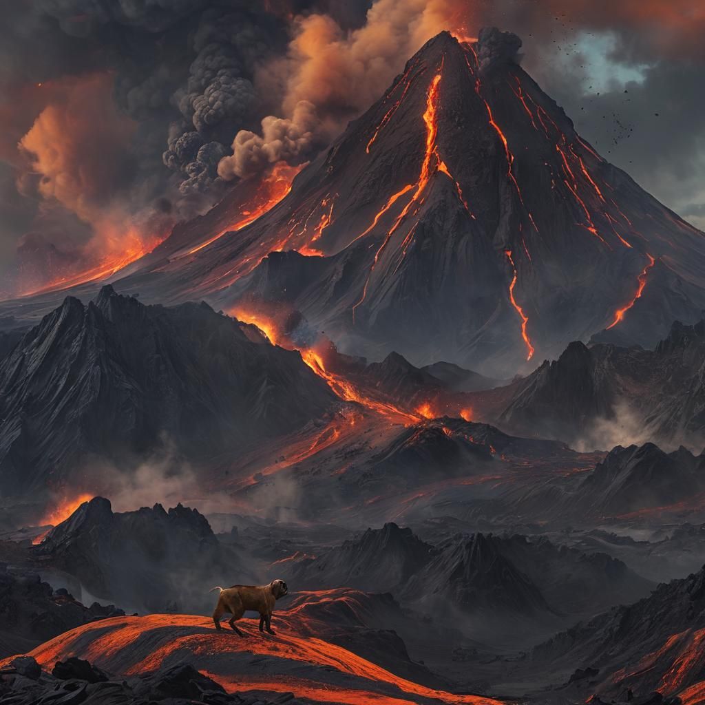 Epic Volcanic Eruption in Dramatic Cinematic Style