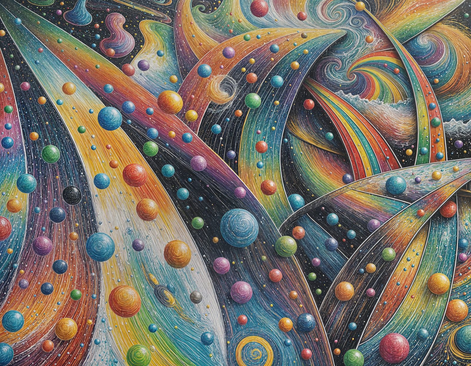 Rainbow Bridge Across the Universe in Graffiti Art