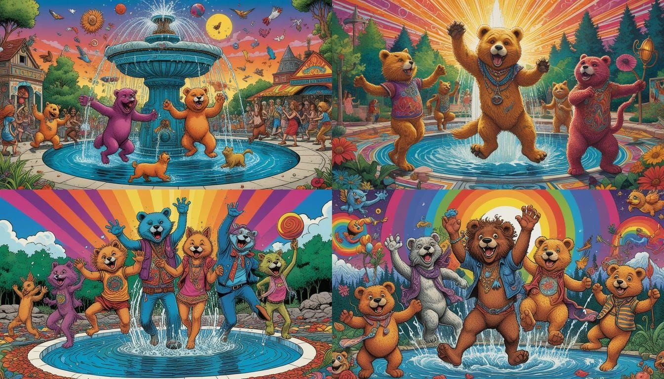 Fabulous Furry Freak Brothers Fountain Scene