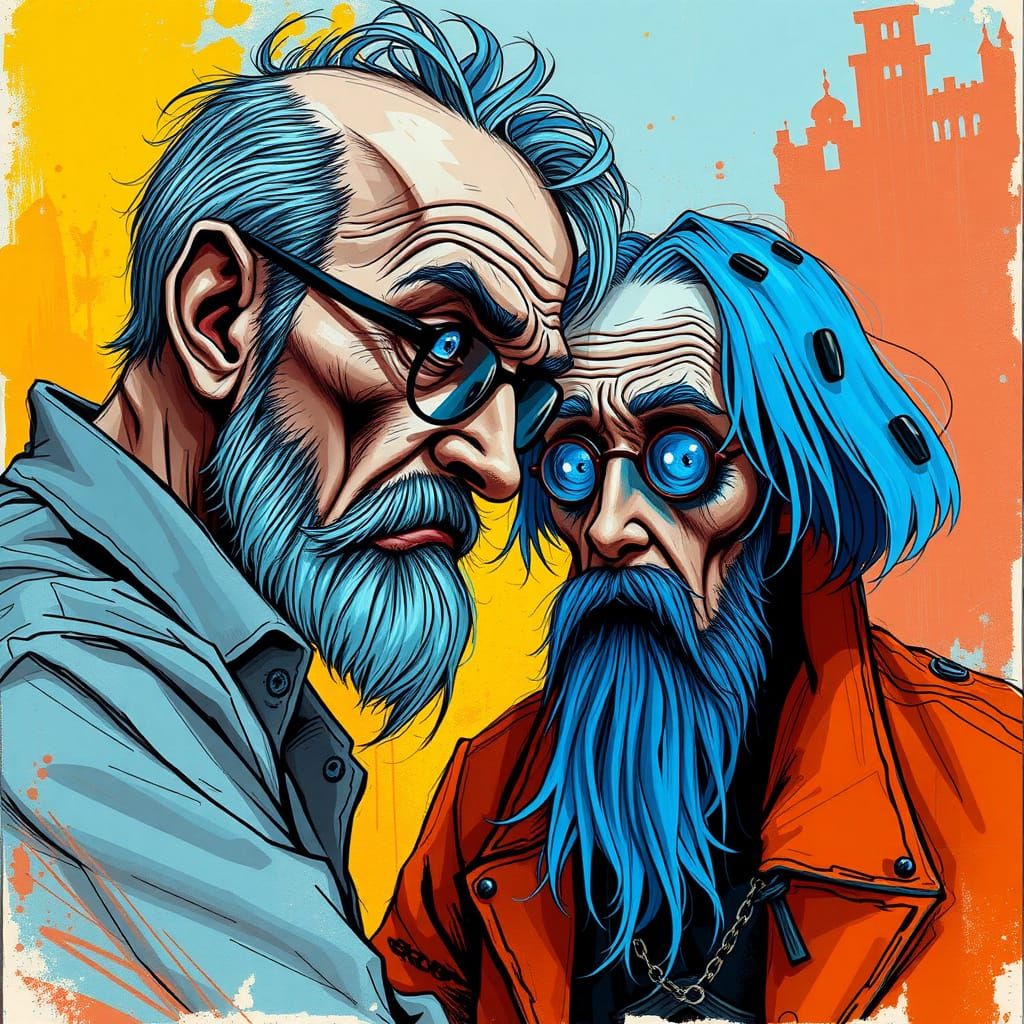 Sinister Fantasy: Middle-Aged Couple in Grunge Style