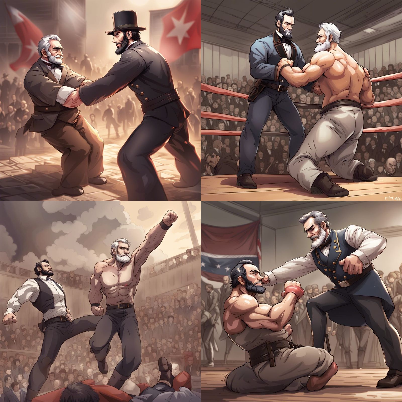 Abraham Lincoln Wrestler: Anime Art Showdown