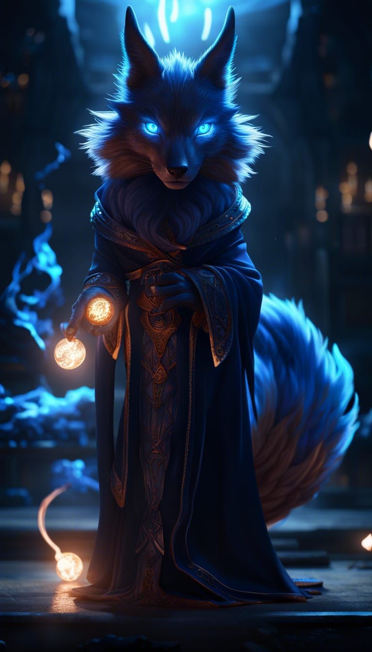 Kitsune Mage with Little balls of Sunshine