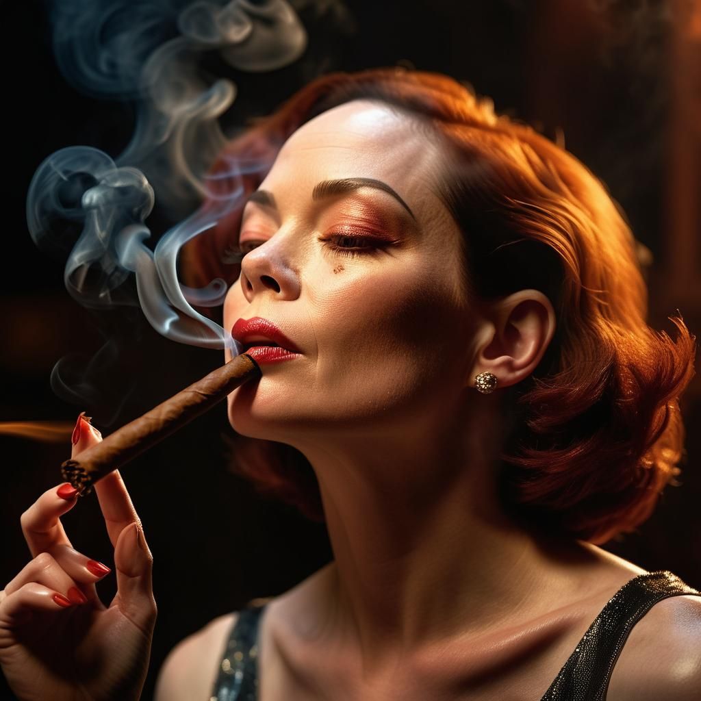 Rose McGowan - cigar