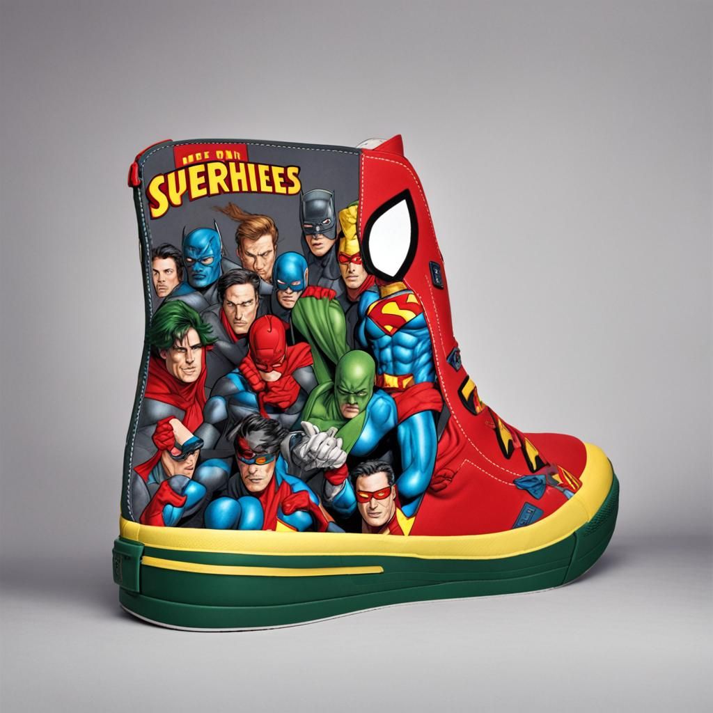 Superhero Shoe Design: A Cartoonish Concept