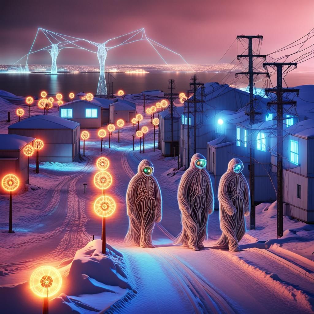 Neo-Soviet Spirits in Antarctic City with Lunar Energy