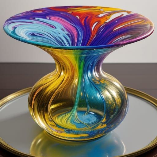 Murano Glass Art in Impressionist Impasto Style