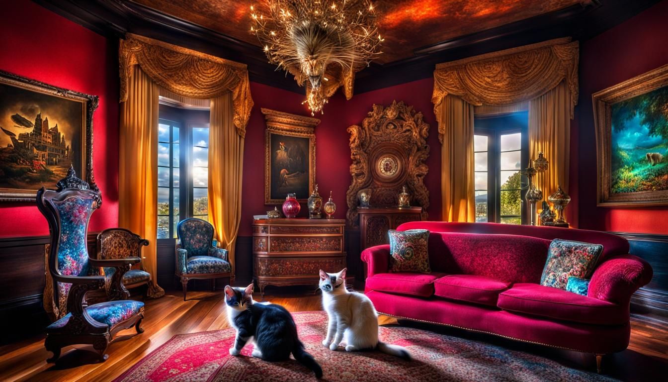 Surreal Kitten Creates Chaos in Living Room