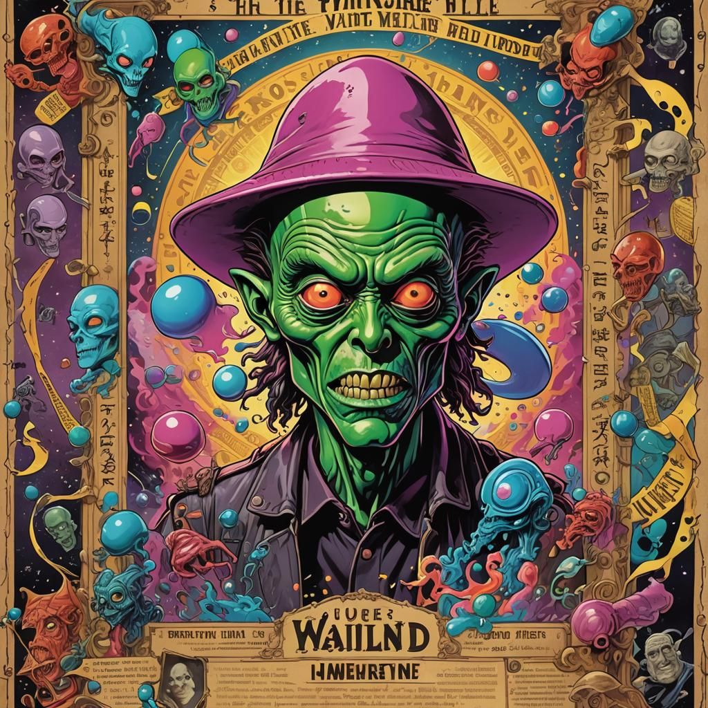 Fantasy Wanted Poster of Alien Thief in 3D