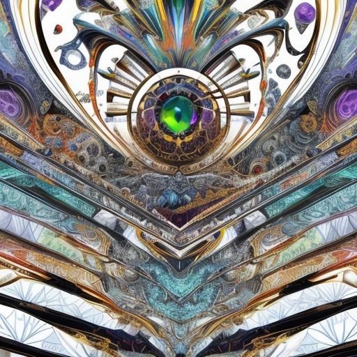 Psychedelic Fractal Art in Surrealist Abstract Style