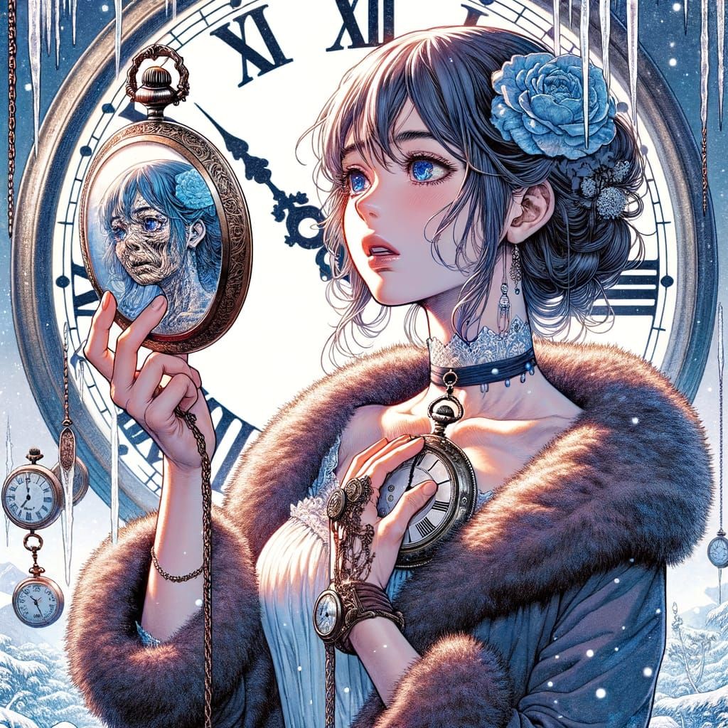 Time-Pausing Pocketwatch Reveals Aged Reflection in Anime St...