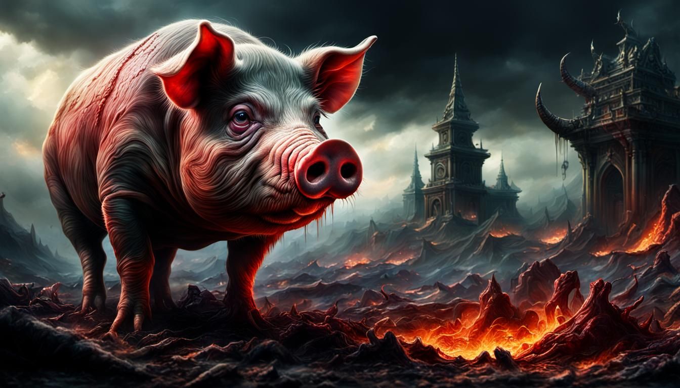 Hyperrealistic Demon in a Digital Matte Painting