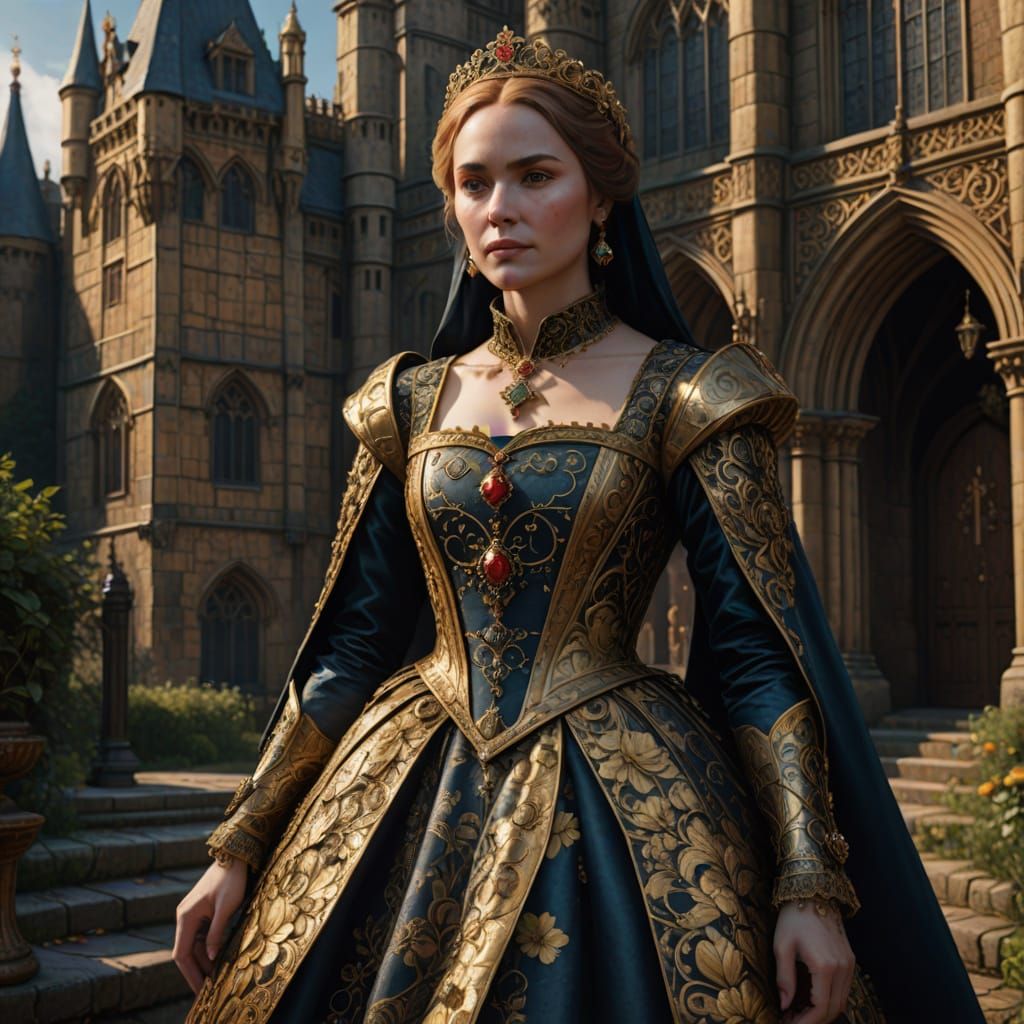Katherine Parr in Gold Dress: Fantasy Art