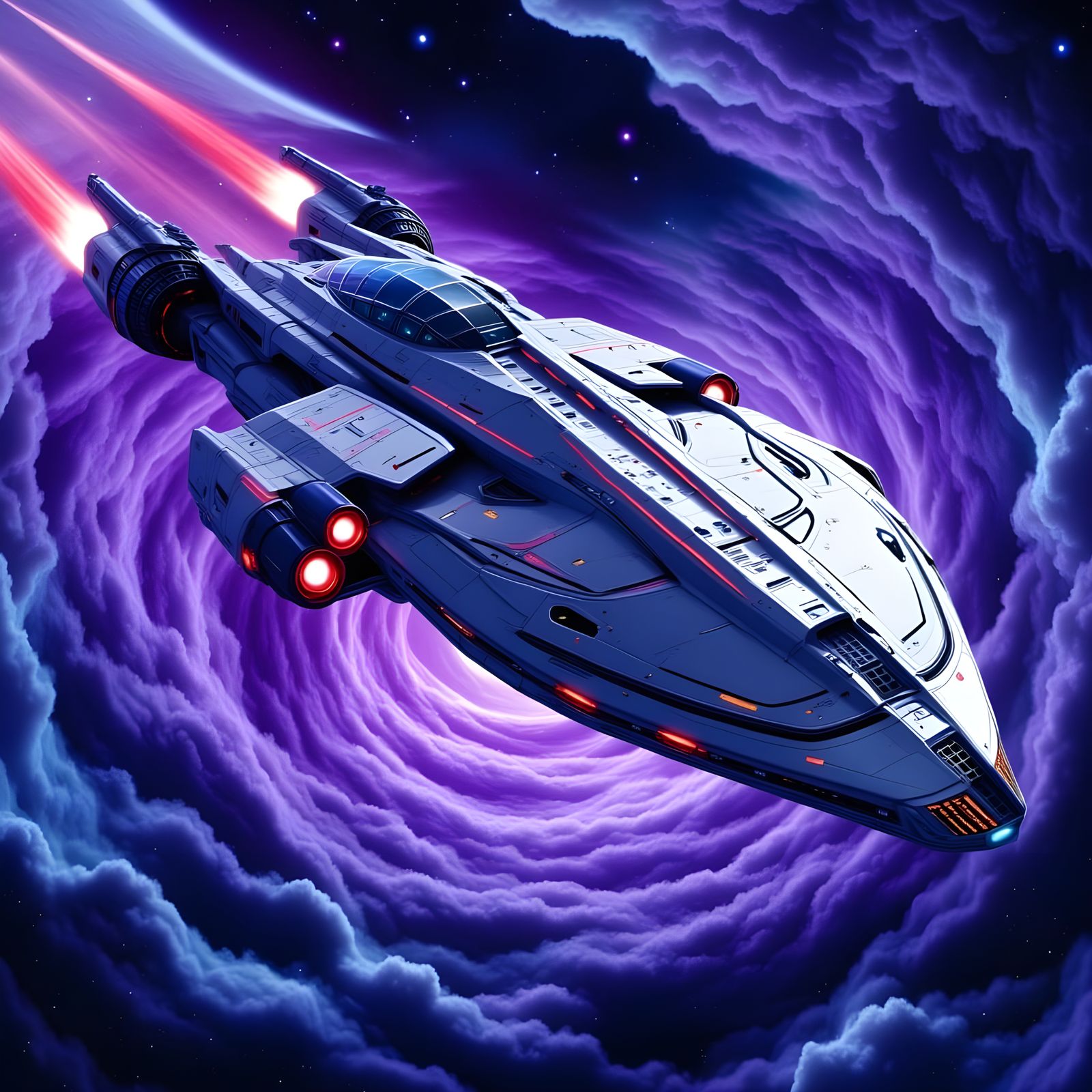 Epic Space Opera Starship Nebula Passage