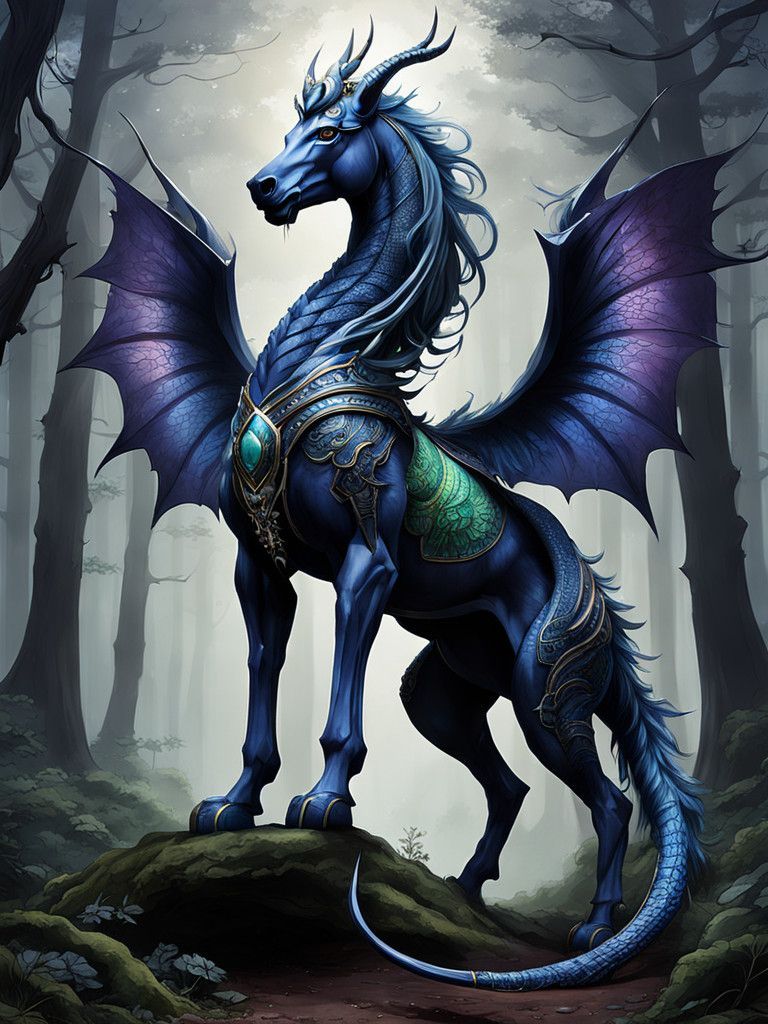 Majestic Crystal Kirin with Androgynous Beauty and Starlight...