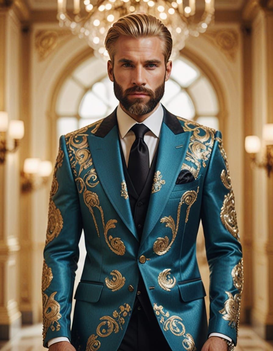 Glamorous Haute Couture in Vibrant Stripes