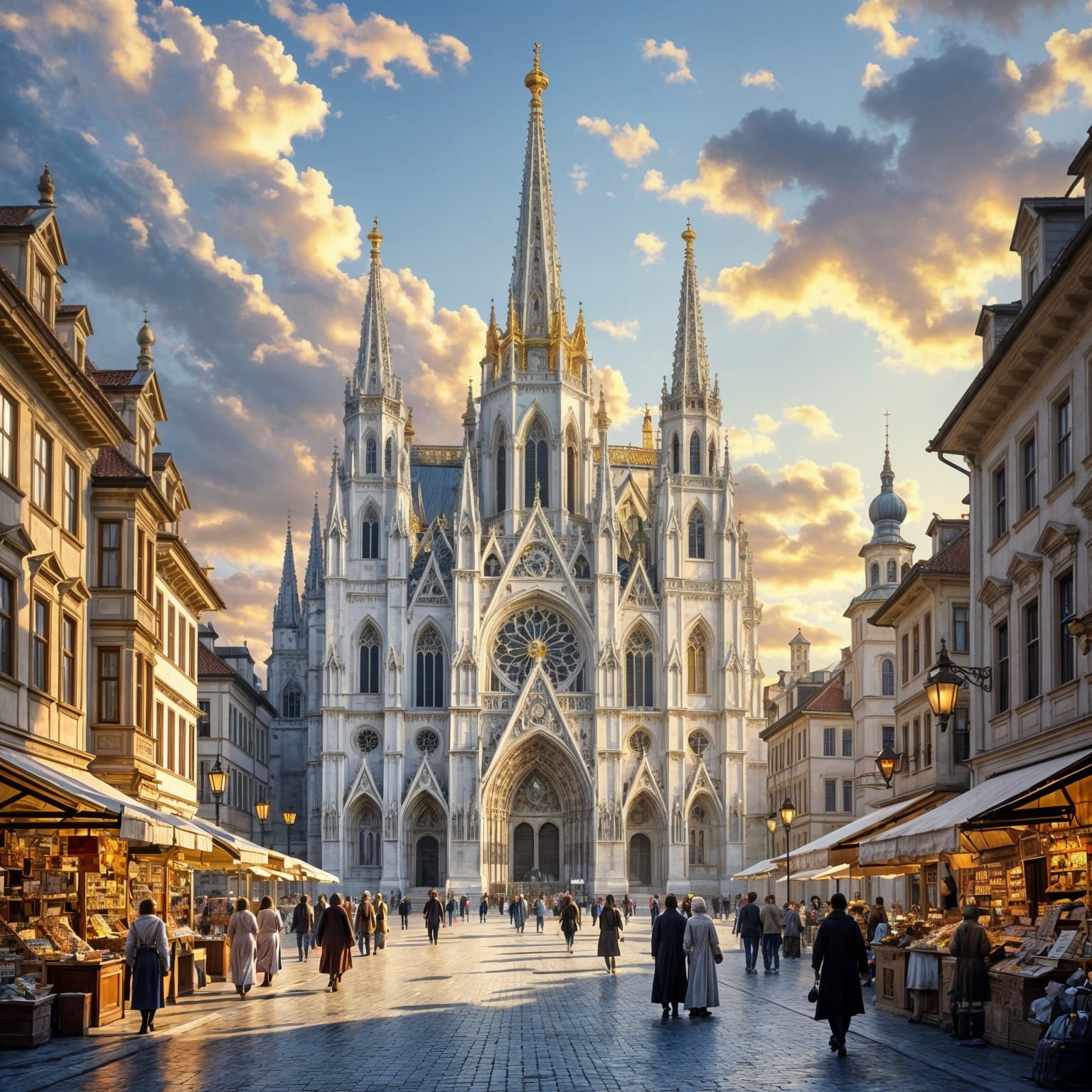 Medieval Vienna Cathedral in Gothic Style