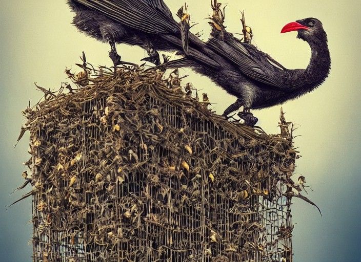 Mad Raven Dreaming on Corn Cage