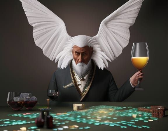 Alcoholic Fortune Teller Reads Tarot in Renaissance Style