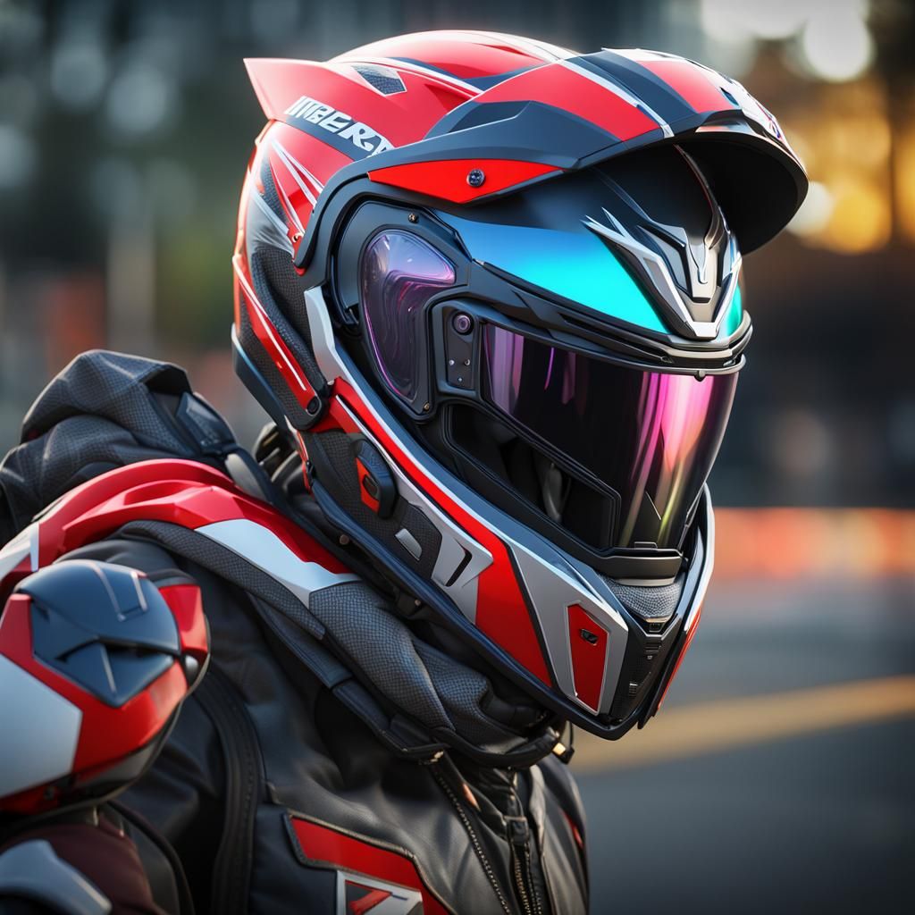 MotoGP Kamen Rider Helmet in 3D Cinematic Style