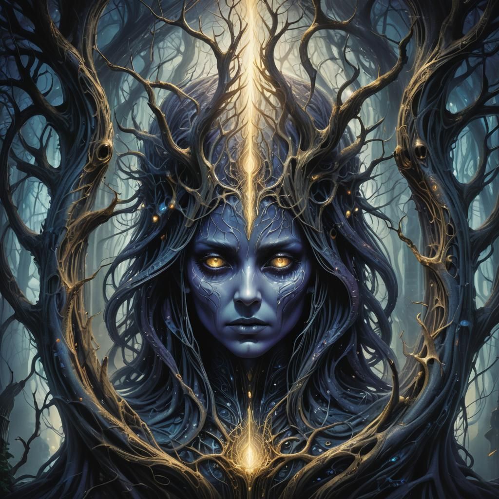 Mystical Portal: Ethereal Fantasy Art in Gothic Style