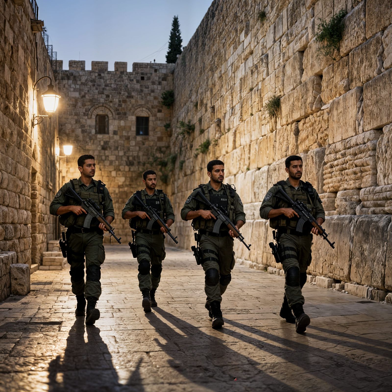 Israeli Soldiers Patrol Quiet Jerusalem Alleys Near Western ...