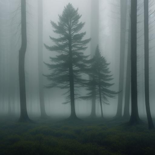 Mystical Forest in Mist: Atmospheric Landscape