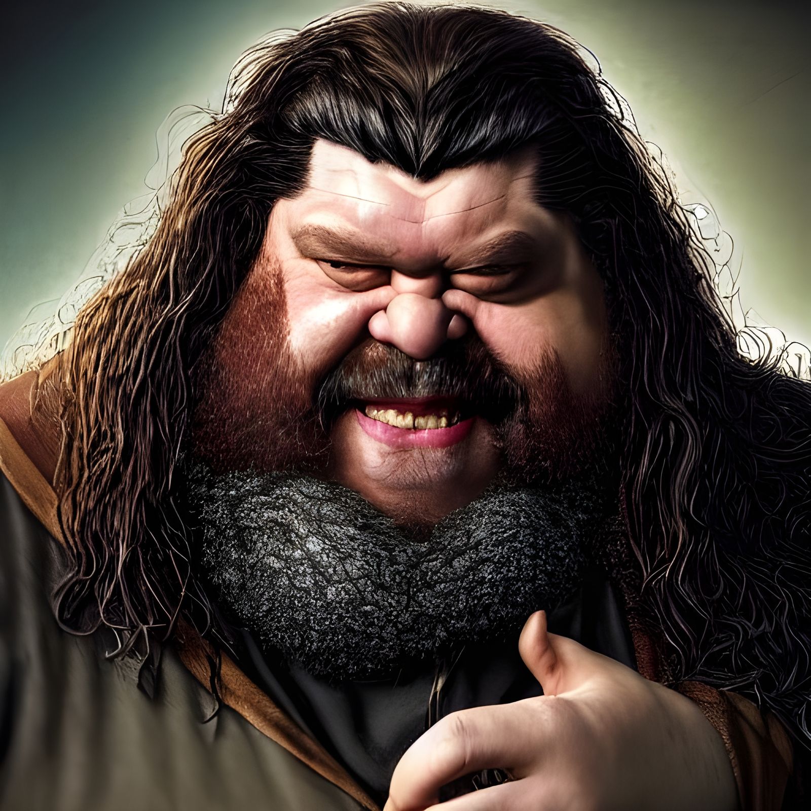 Evil Giant Portrait in Hyperrealistic Style