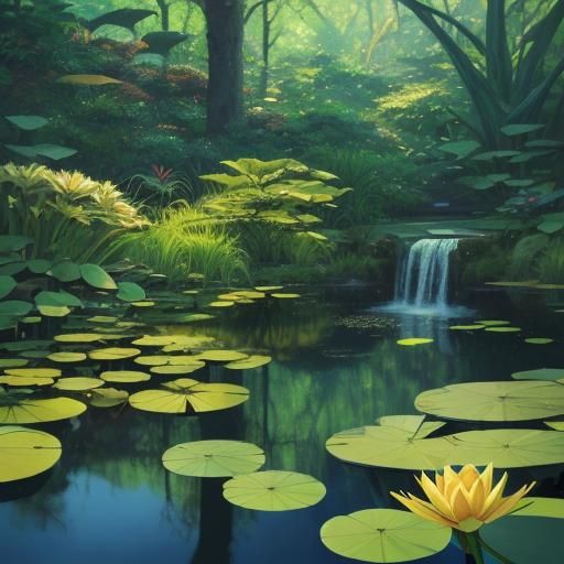 Anime Frog Leaping in Ghibli Style