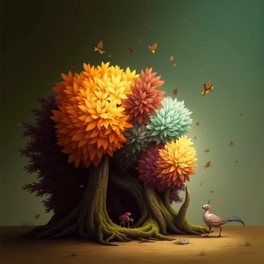 Vibrant Forest Guardian in Whimsical Pop Art Portrait