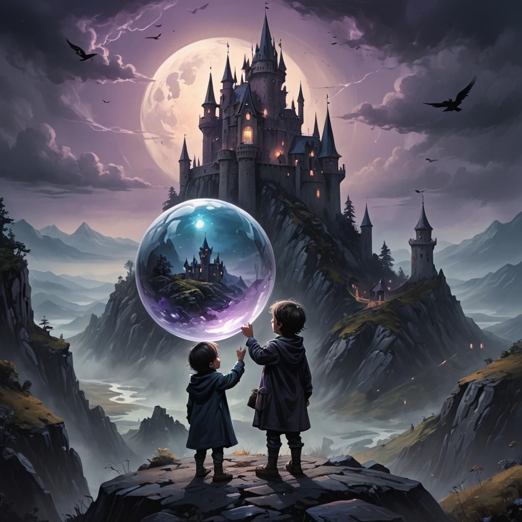 Child with Orb: Dark Fantasy Concept Art