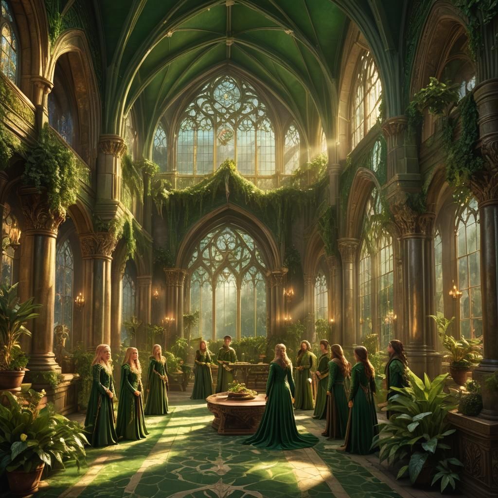 Elegant Elven Royal Court in Grand Hall