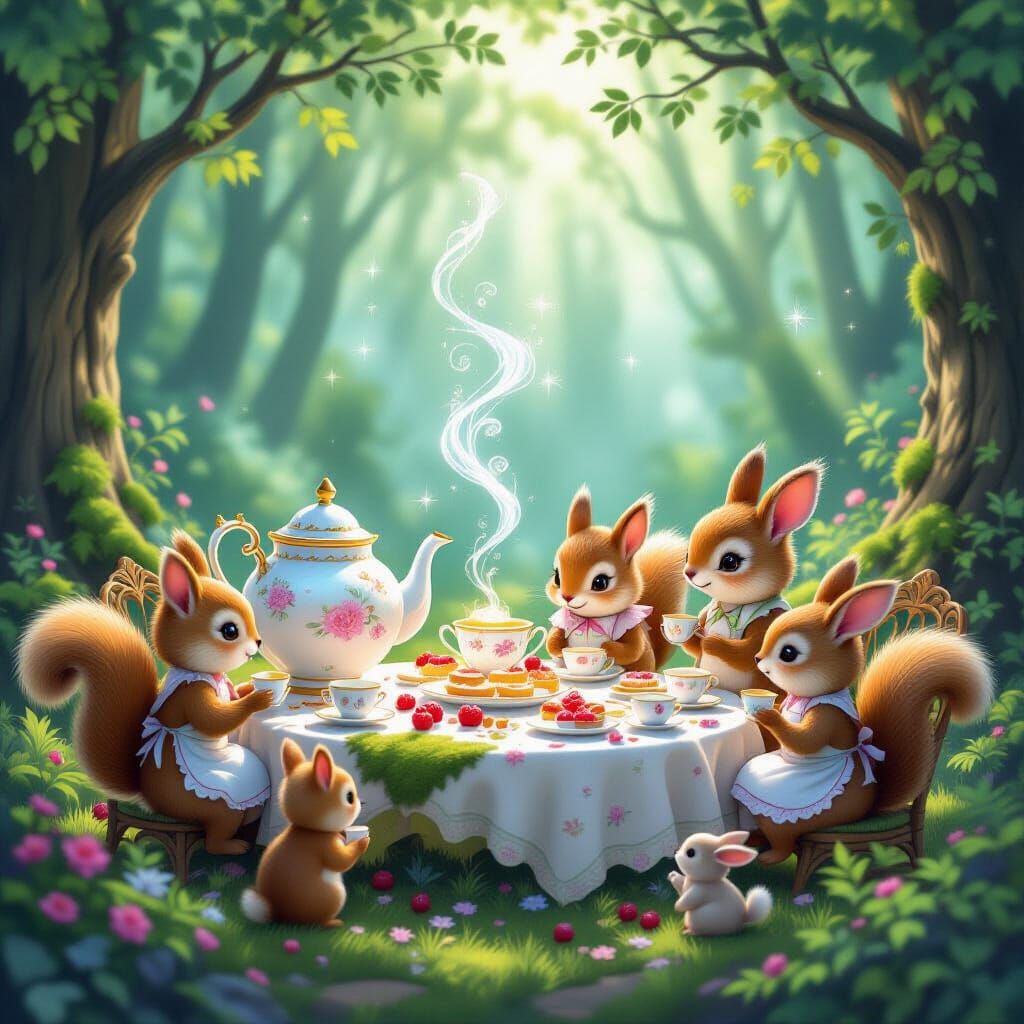Enchanted Forest Tea Party with Woodland Creatures