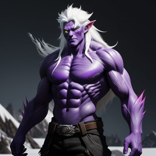 Cyberpunk Demigod in 3D Anime Style