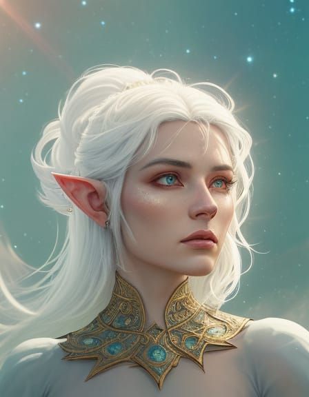 Fantasy Woman with Cosmic Aura