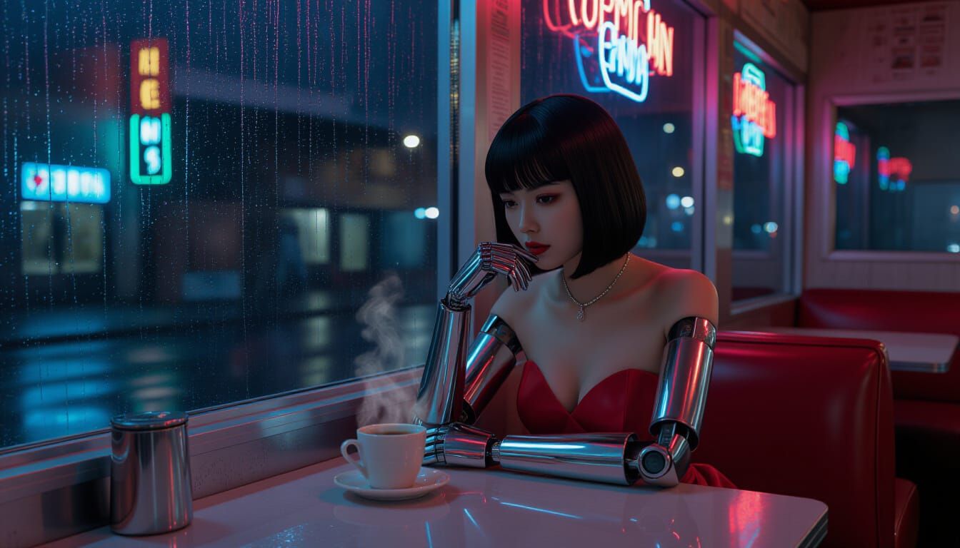 Melancholy Android at Midnight Diner