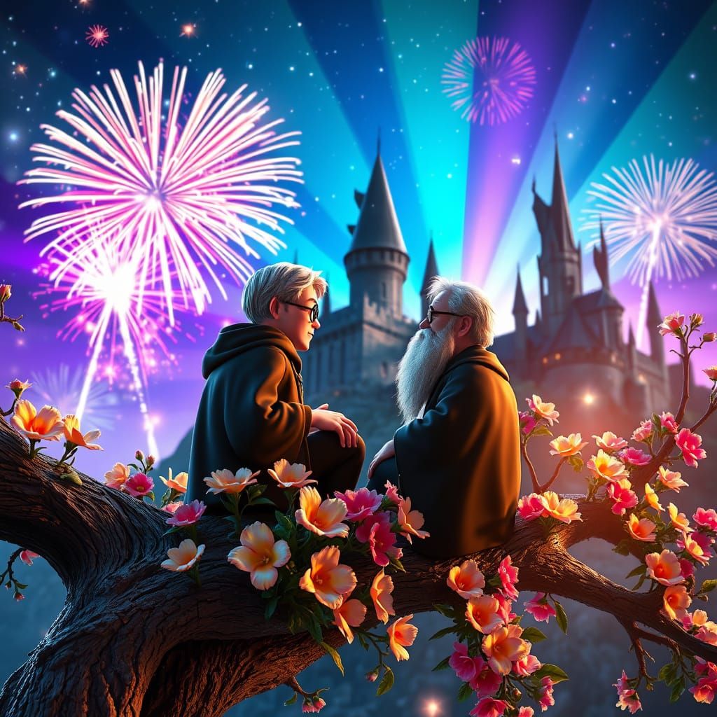 Enchanted Midnight with Dumbledore and Harry Potter