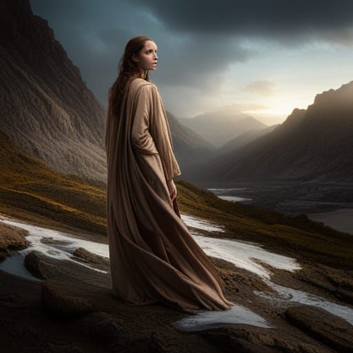 Mary Magdalene in Digital Matte Painting Style