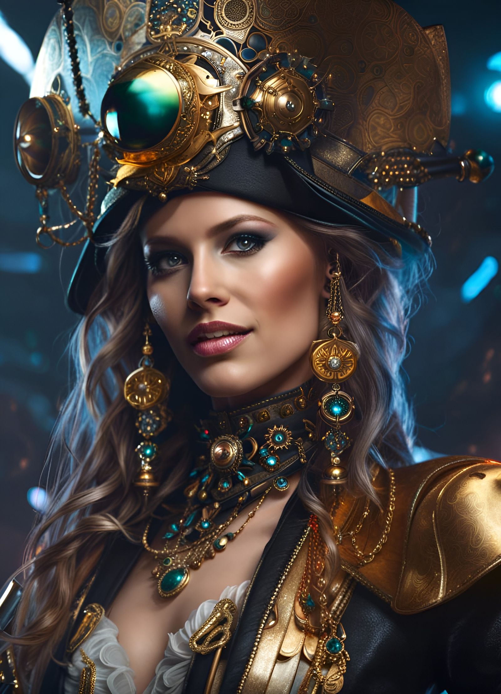 Futuristic Space Pirate Goddess Portrait