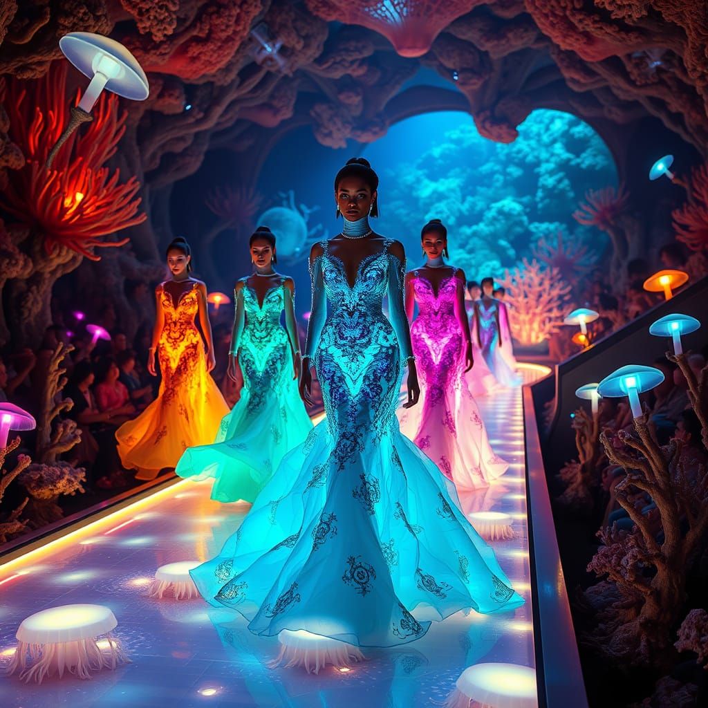Underwater Fashion Show in Coral Reef Theater