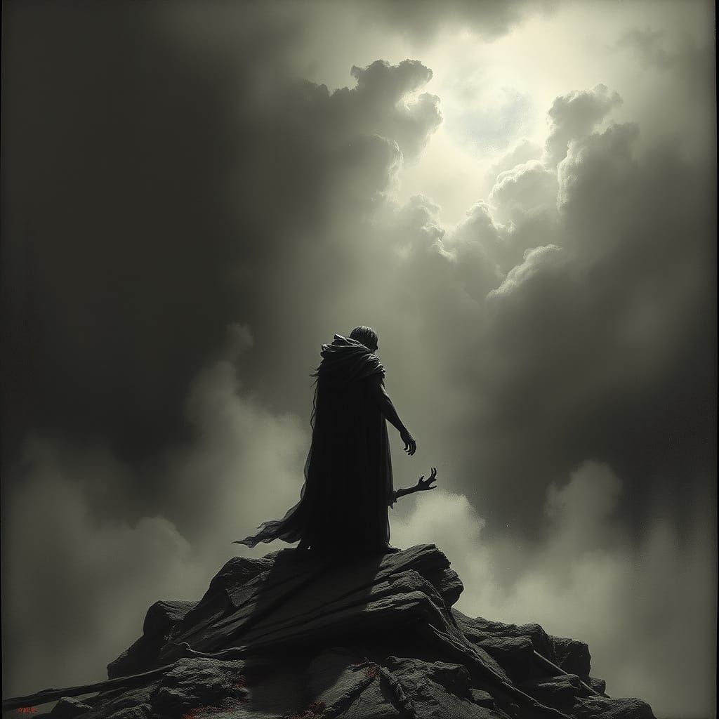 Dark Fantasy Portrait in Engraving Style