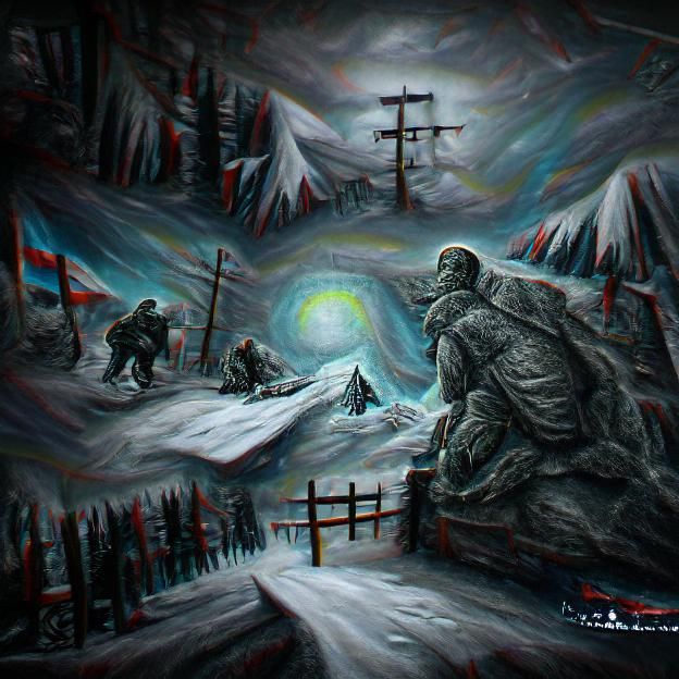 Dyatlov Pass Incident: Dark, Detailed Painting